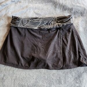 Black Patterned Women's Skort